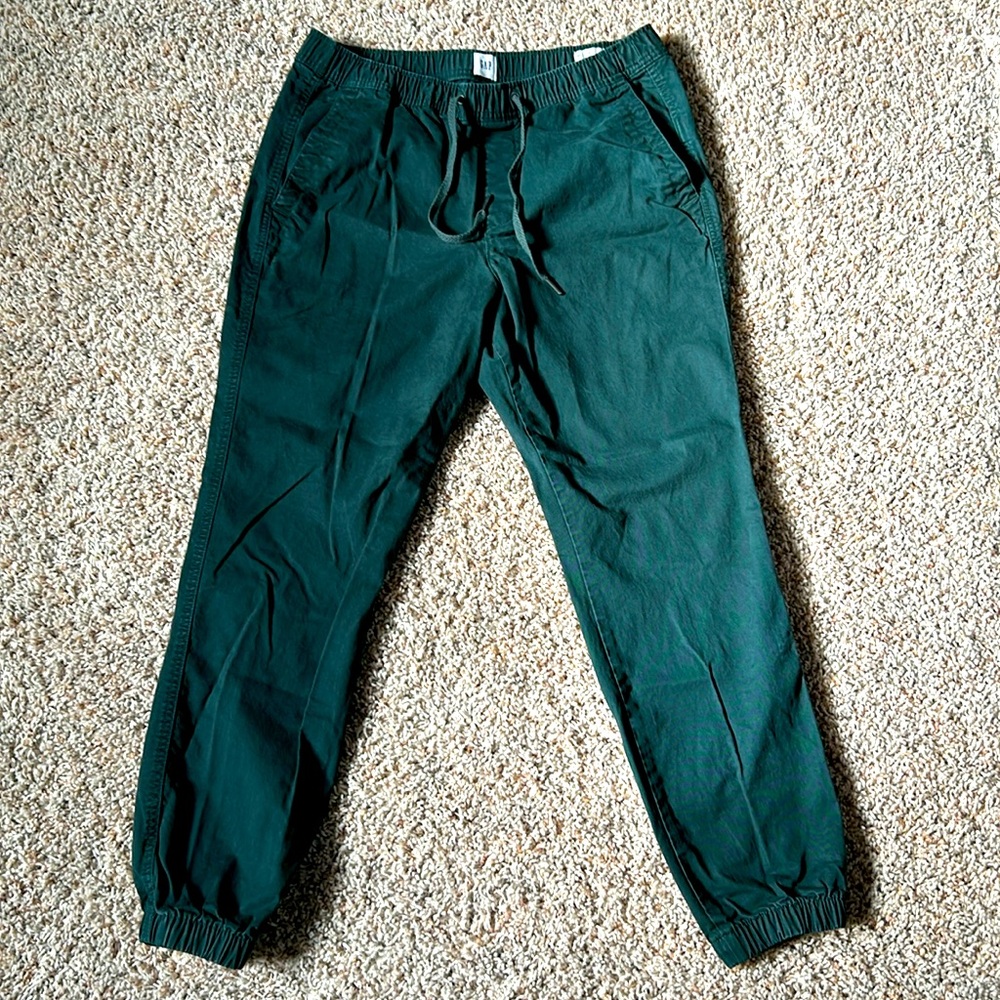 Gap Forest Green Essential Joggers. Size Medium